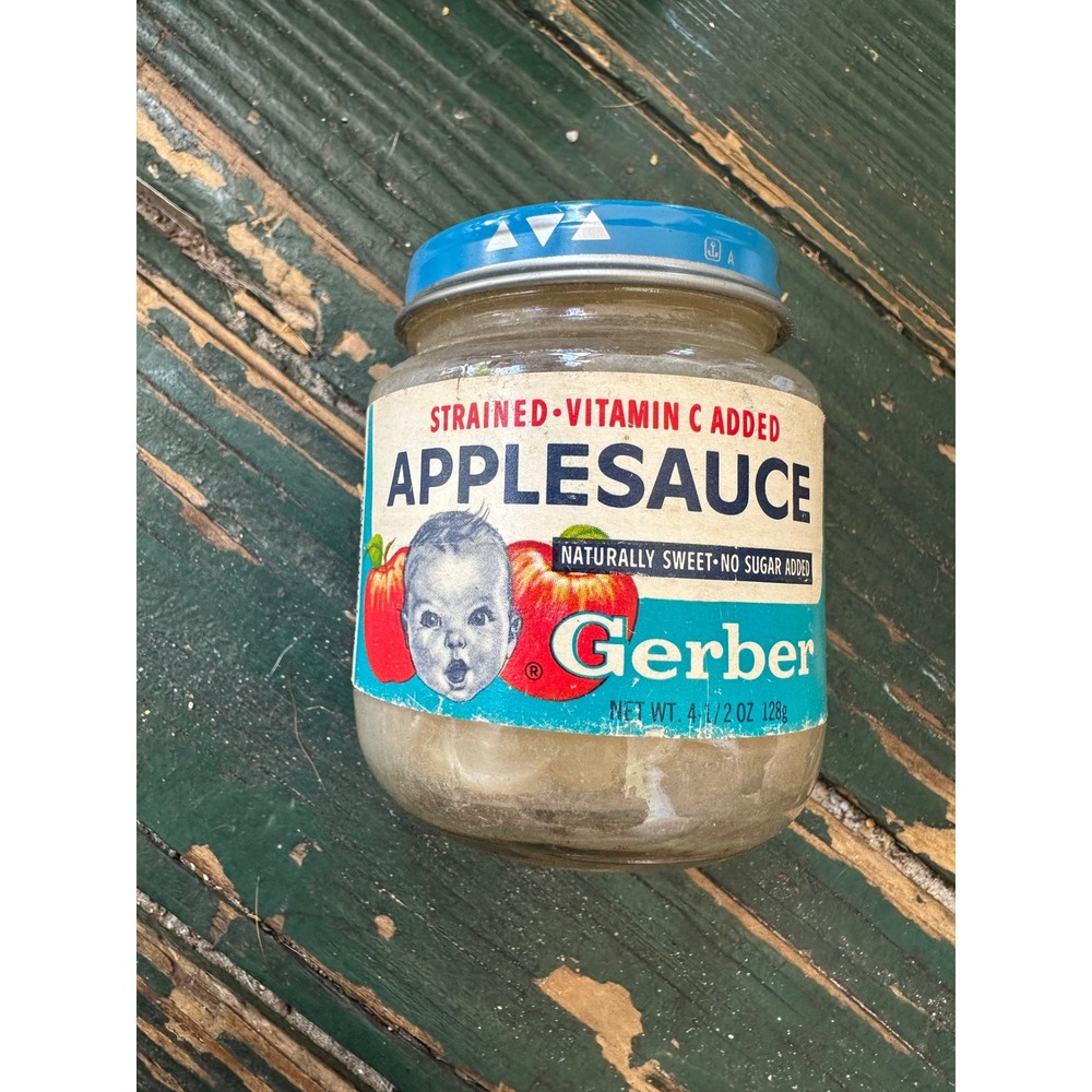 Vintage Gerber Baby Food Jar with Small Cream Buttons Sewing Craft Storage 4.5oz